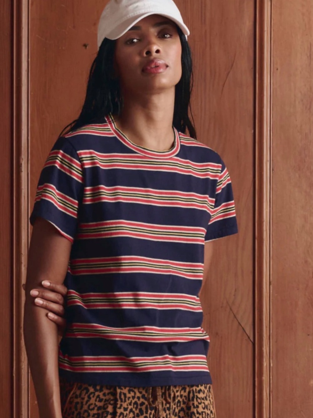 THE GREAT. The Little Tee in Scout Stripe 1/S